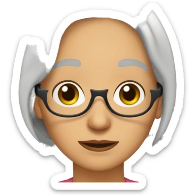 mujer vieja con ojeras y sin lentes  sticker