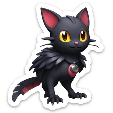 Cool Cute Edgy Dark Black Chibi Noibat-Litten-Pokémon-Fakémon-hybrid sticker