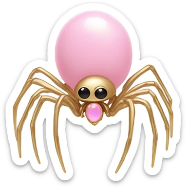Pink Opal crystal spider gold limbs sticker