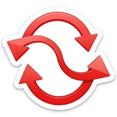 Prompt 15: "Is your backup plan."
Graphic: 🔄 Refresh/loop arrows icon (white with red highlights).
Animation: Arrows rotate smoothly.
Background: Transparent. sticker