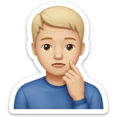 Persona indecisa rascándose la barbilla. sticker
