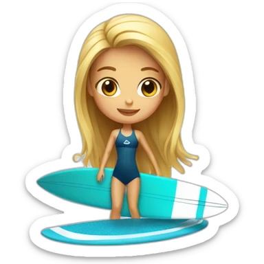 Surfer girl sticker