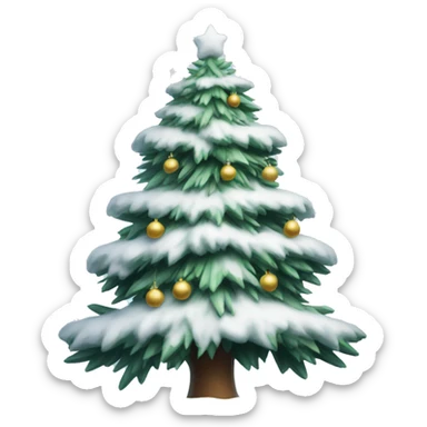 Snowy Christmas tree sticker