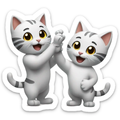 Cats high five sticker