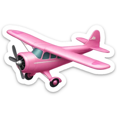 Vintage pink airplane  sticker