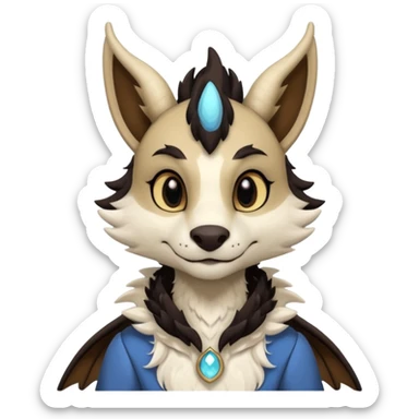 “Telephone” the brown, black and white anthropomorphic anthro “Dutch Angel Dragon” furry original species fursona fursuit sticker