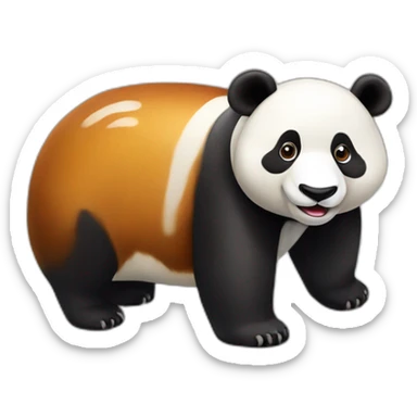 Un panda roux sur un tortu sticker