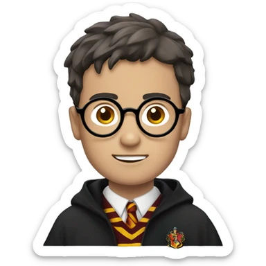 Harry Potter with round glasses and a lightning scar on his forehead  sticker
