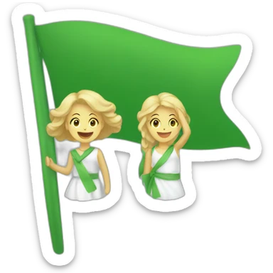 green flag with women sticker