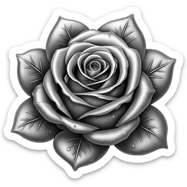 Make the blue icy rose metallic in a style that resembles emoji style, with no background. sticker