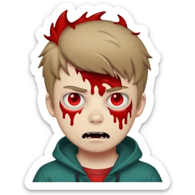 tord from eddsworld covered in blood horror creepy sticker