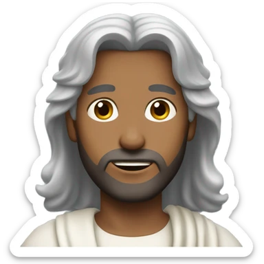 Crowned short gray hair Jesus  sticker