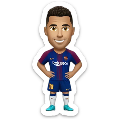Ronaldo with Barcelona sticker