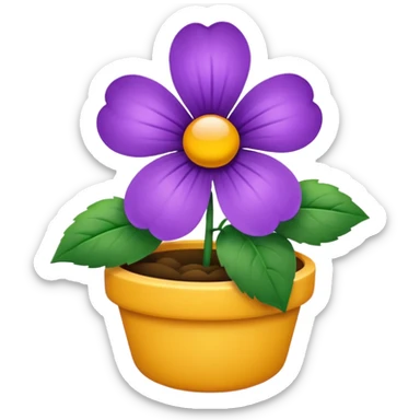 Violet flower sticker