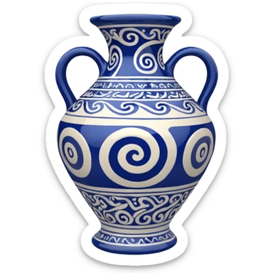 Spiral Pottery Vase blue sticker