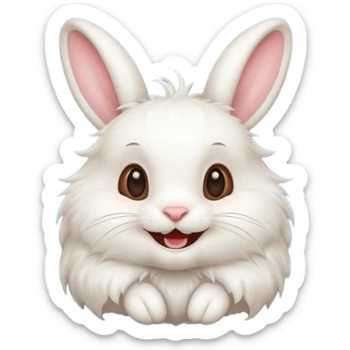 Cute rabbit with teeth emoji sticker