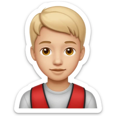 apple style emoji of a teenager, friendly expression sticker