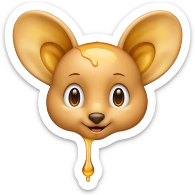 A big ear, with honey dripping on it sticker