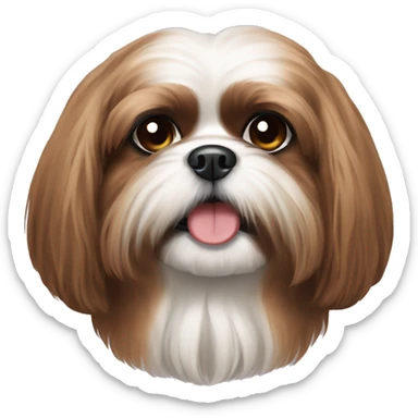 long-haired dog like a brown shih tzu sticker