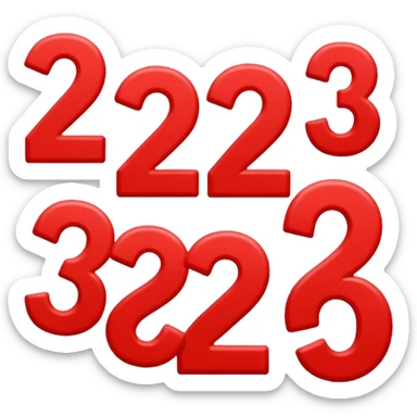 red numbers "2023" sticker