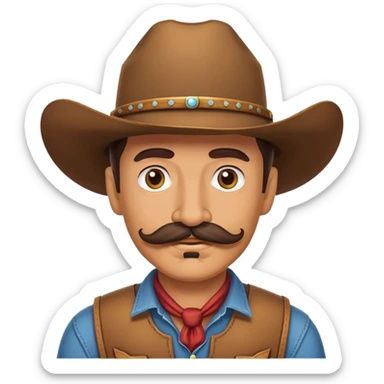 Cowboy with a moustache  sticker