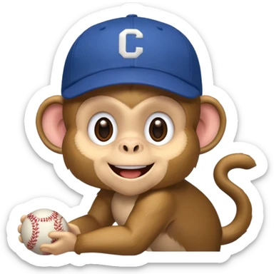 monkey with caps sticker