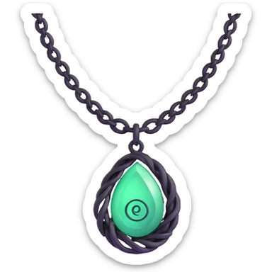 Moana's necklace with heart of Te Fiti green spiral stone sticker