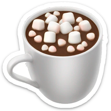 Hot chocolate Whit mini marshmallows on top ￼ sticker
