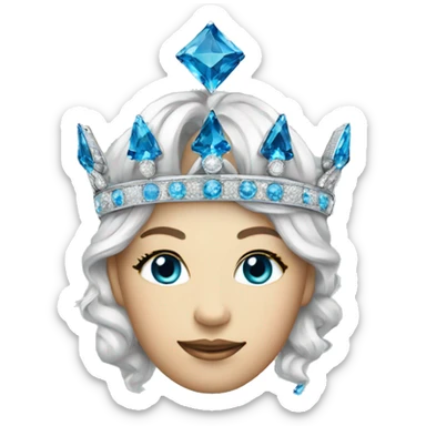 Platinum empress crown with blue diamonds  sticker