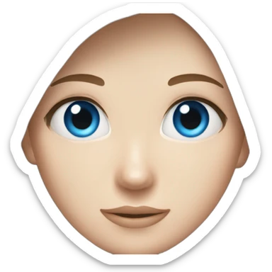 white girl brown hair blue eyes with white guy blue eyes on black cap sticker