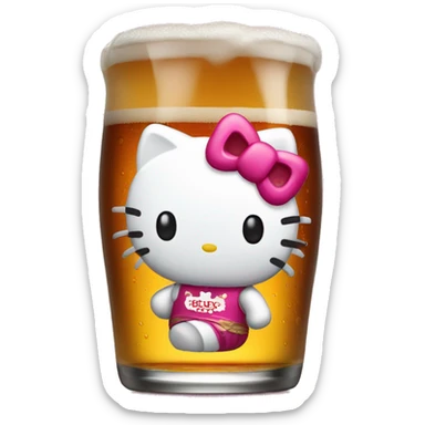 Hello kitty beer sticker