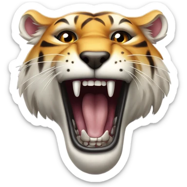 Saber tooth tiger Eskimo diamond on tooth sticker
