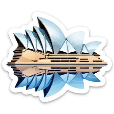 Sydney Opera House with water reflections sticker