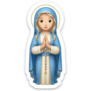 fullbody Virgin Mary praying, front view sticker