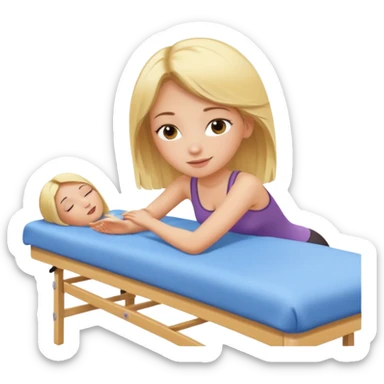 Blonde girl getting a massage on a bed sticker