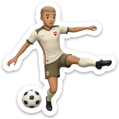 soccer player kicking a ball forward sticker