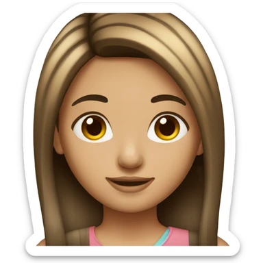 straight hair girl sticker