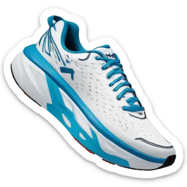 Hoka one one white sneakers  sticker