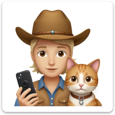 Selfie wearing cowboy cat in Australia  sticker