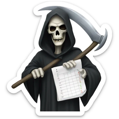 time sheet grim reaper sticker
