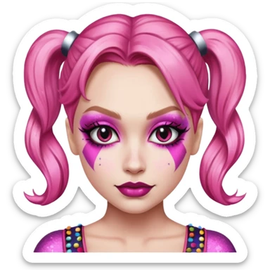 Glitter pink Harley Quinn sticker