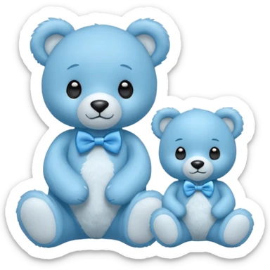 sweet little blue bears with blue bow tie sitting sticker