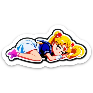 sailor moon girl sleeping sticker