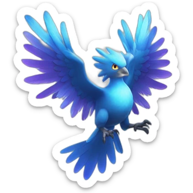 Blue Purple Shiny Galarian-Articuno Fire Head Big Eyeys 4k HD sticker
