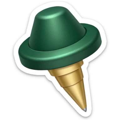 dark green pushpin with light beige tip sticker