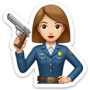 Este emoji 😂 de risa con una pistola en la mano sticker