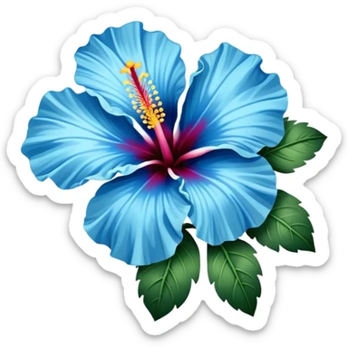 one blue hibiscus flower sticker