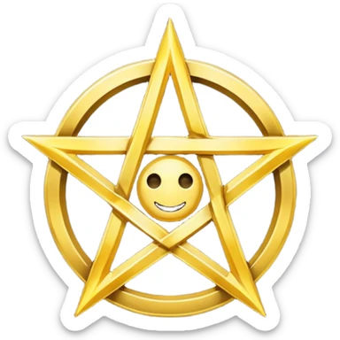 Pentagram with gold background  sticker