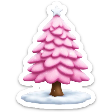 Pink Christmas tree with snow  sticker