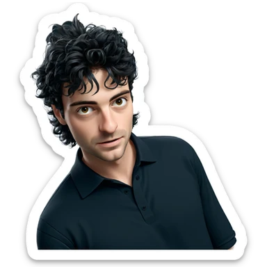 male portrait in black shirt sticker